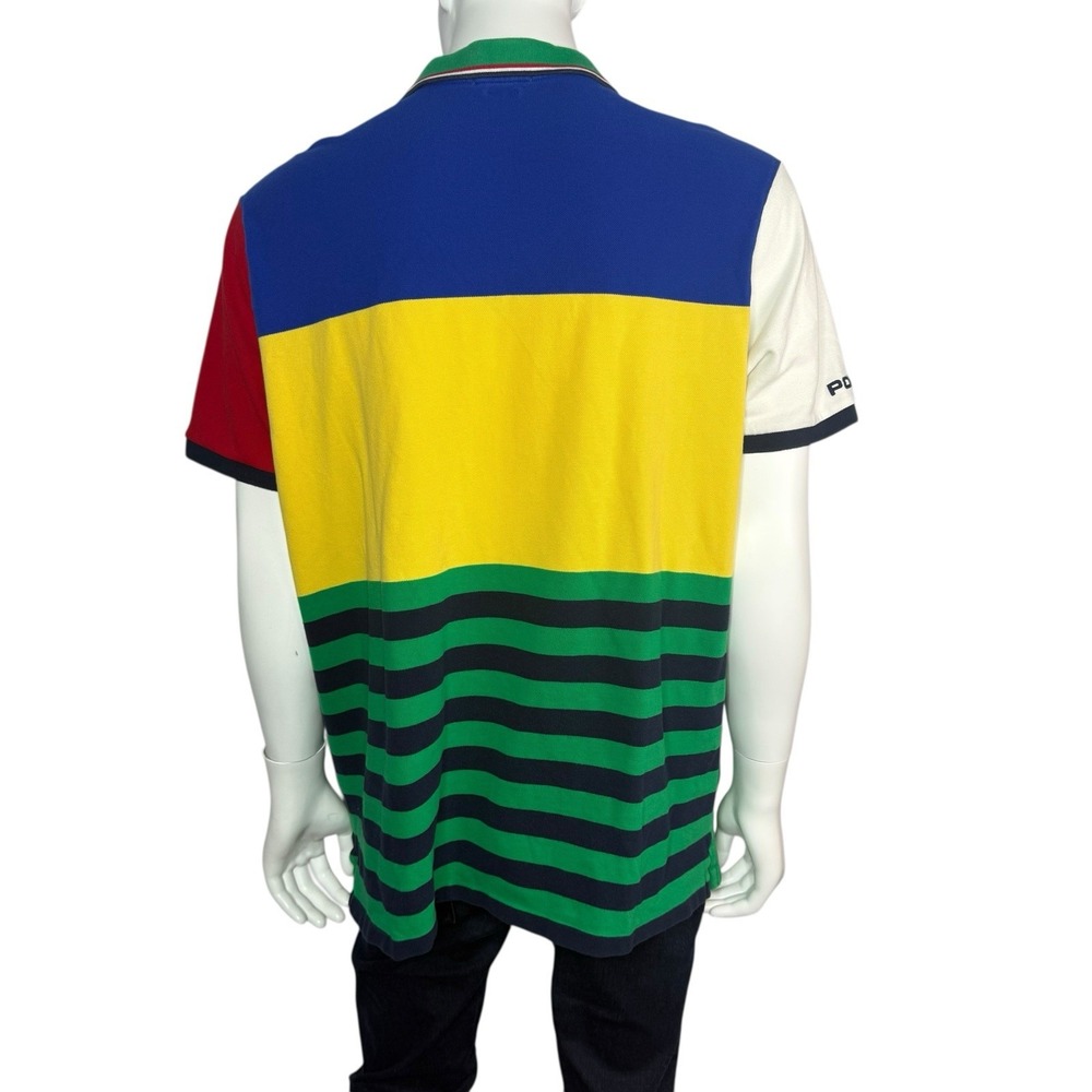 Polo Ralph Lauren Men's Blue Multi Color Block Classic Fit Polo Size XXL - Picture 4 of 8